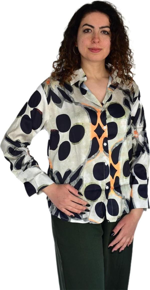 Kadın Saten Uzun Kol Gömlek BGL-ST04211 - Image 1