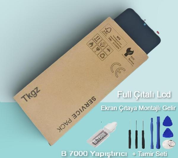 Tkgz - Infinix HOT 20 Uyumlu Lcd Ekran Dokunmatik SERVİCE PACK - ÇITALI- Montaj Seti + B-7000 - Image 1