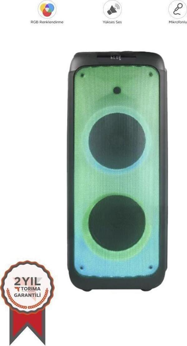 Torima BTS-1938 Siyah RGB Işıklı Taşınabilir Bluetooth  Hoparlör - Image 1