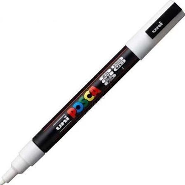 uni-ball Uni Posca Pc-3M Boyama Markörü 0.9-1.3 mm white beyaz - Image 1