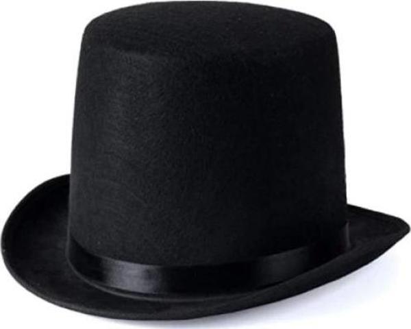 Yetişkinler İçin Siyah Renk Ringmaster Sihirbaz Şapkası Fötr Şapka 15 Cm - Image 1