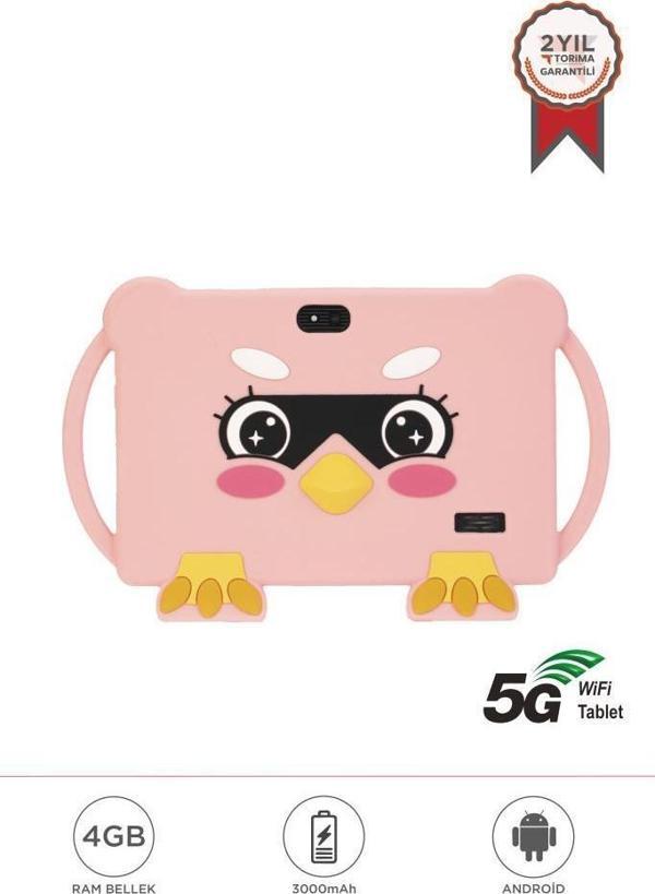 Torima T13 Pembe 4GB +128 GB Tablet Android 13 Çocuk Tableti Kılıf Hediyeli - Image 1