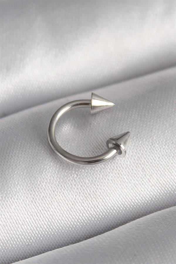 316L Çelik Gümüş Renk Halka Çivi Model Kadın Piercing - Image 1
