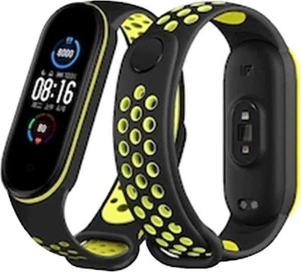 Xiaomi Mi Band 4 Spor Delikli Kordon - Siyah-Yeşil - Image 1