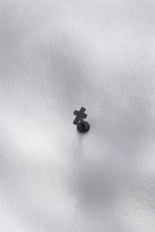 316L Cerrahi Çelik Siyah Renk Tragus Piercing - Image 1