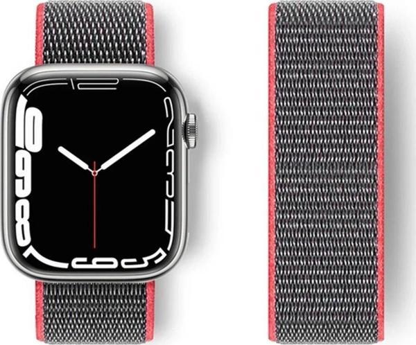 Apple Watch 38mm Hasırlı Cırtcırtlı Kordon - Pembe - Image 1