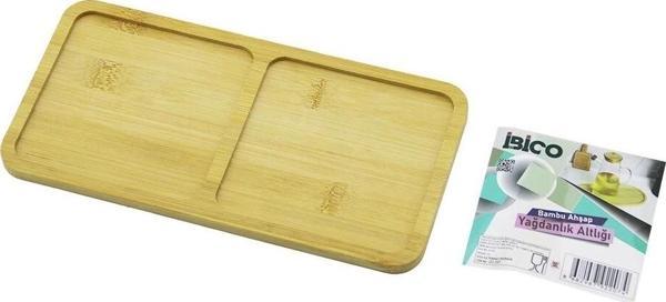 Dikdörtgen 2 Bölmeli Ahşap Bambu Yağdanlık Altlık Mini Tepsi 12 X 23.4 X 0.8cm - Image 1