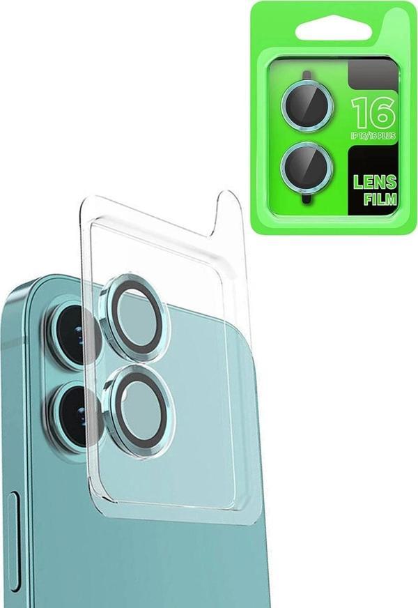 iPhone 16 Plus Raze Metal Kamera Lens - Turkuaz - Image 1