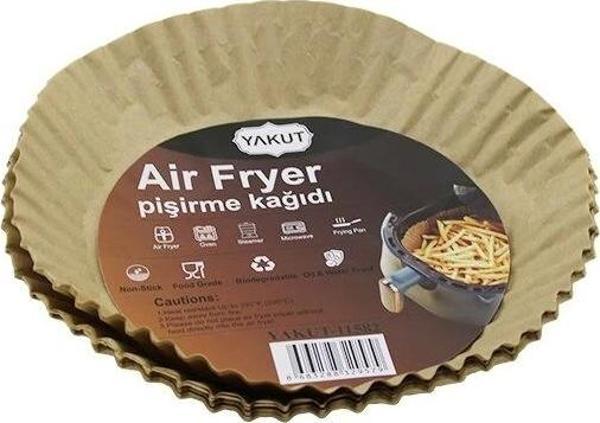 25pcs Küçük=taban 16cm-ağız:22cm Tabak Model Yuvarlak Air Fryer Pişirme Kalıp Kağıt 200 Derecedayanı - Image 1