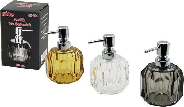Tombul Yuvarlak - Prizma  Şeffaf - Renkli   Akrilik - Mika Kristal  Sıvı Sabunluk  180ml - Image 1