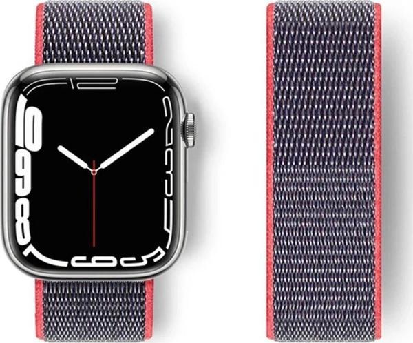 Apple Watch 42mm Hasırlı Cırtcırtlı Kordon - Pembe - Image 1
