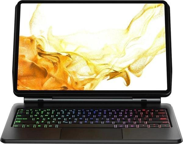 Samsung Galaxy T870 Tab S7 11 Kılıf Eternal Ledli Klavyeli Tablet Kılıfı - Siyah - Image 1