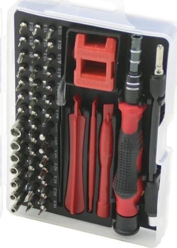 52in1 Saatçi - Telefoncu Tornavida Seti 42pcs Uç - 4-cımbız-vb.- 2-t.vida Sap - 3-aparat - 1-şeffaf  - Image 1