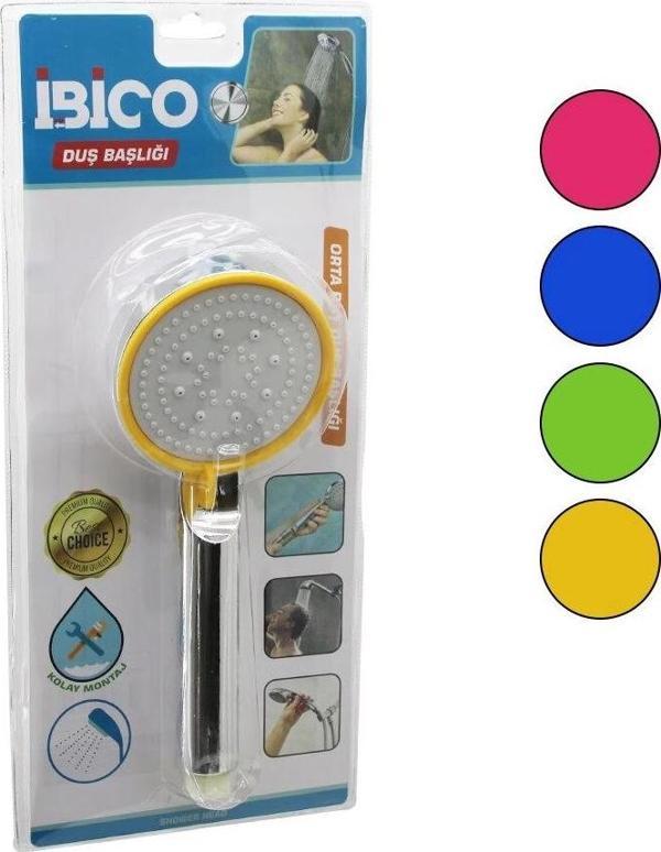 Orta Boy Yuvarlak=8.7cm Duş Başlık Kademeli Vakumlu Krom Gövde-renk.kenar-beyaz Zeminsap:14cm - Image 1