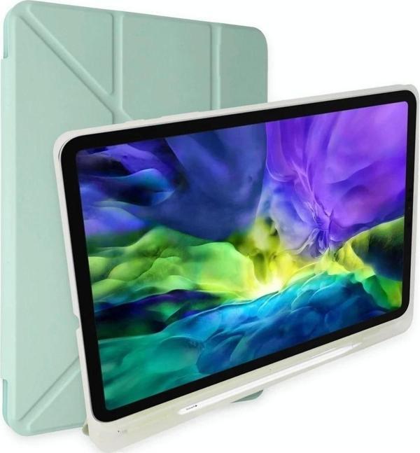 Samsung Galaxy Tab A9 Plus Kılıf Kalemlikli Mars Tablet Kılıfı - Açık Yeşil - Image 1
