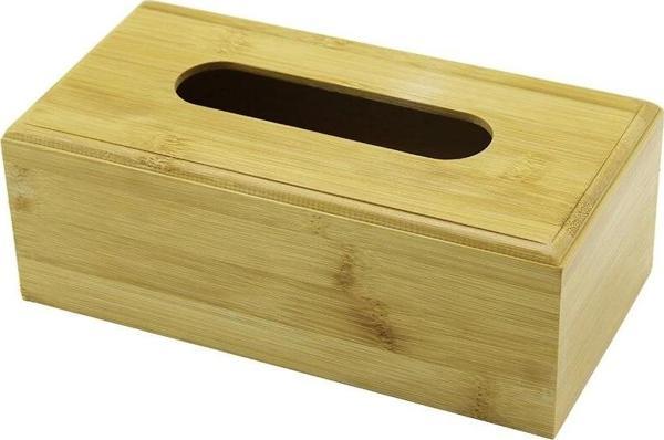 Ahşap - Bambu Peçetelik Kutu 11.6 X 22.8cm Alt Kapaklı = Kayar Kanallı - Aç-kapa - Image 1