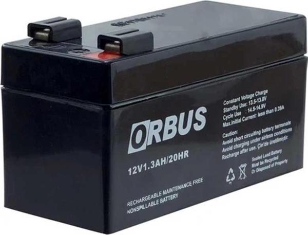 Akü 12 Volt 1.3 Amper Orbus Orb12-1.3 (96 X 42 X 52 Mm) - Image 1
