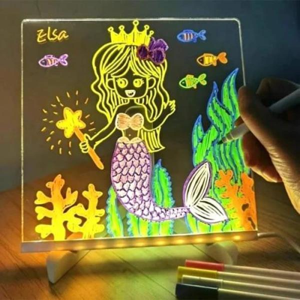 Led Aydınlatmalı Yazı Ve Çizim Tahtası - Küçük Boy 20x20 Cm - Image 1