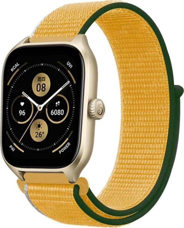 Watch 22mm Hasırlı Cırtcırtlı Kordon - Sarı - Image 1