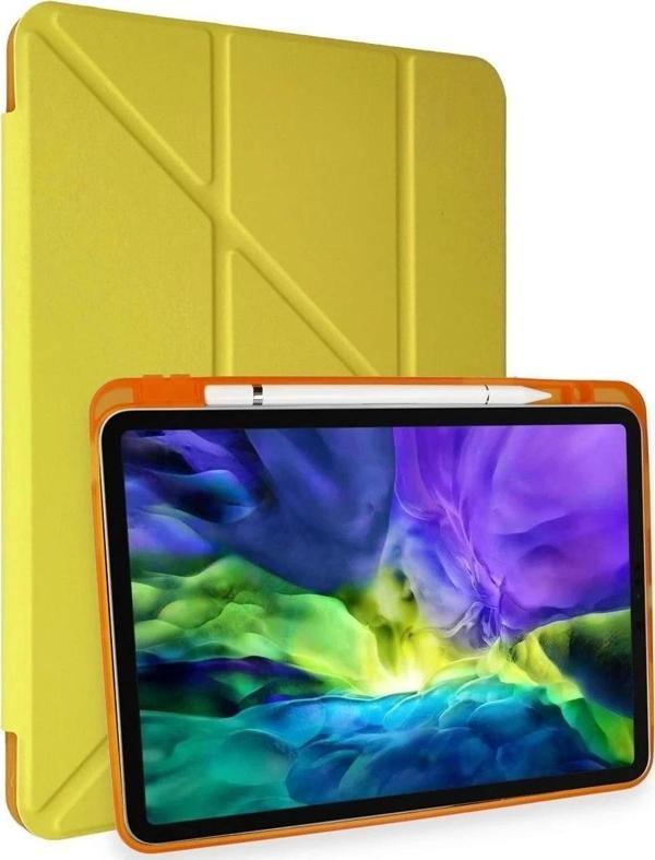 iPad Pro 11 (2018) Kılıf Kalemlikli Mars Tablet Kılıfı - Açık Sarı - Image 1