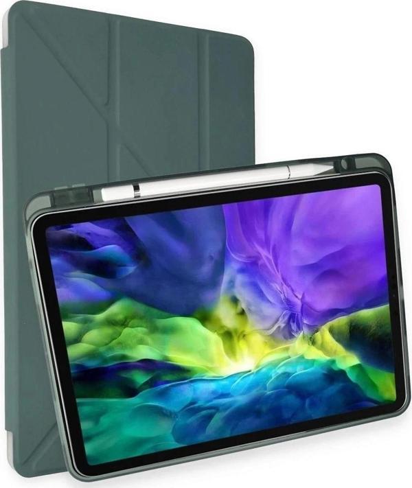 iPad Pro 11 (2018) Kılıf Kalemlikli Mars Tablet Kılıfı - Koyu Yeşil - Image 1