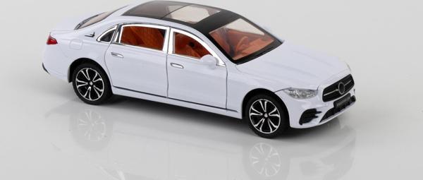 1:24 Ölçek 4 Kapısı Kaput ve Bagajı Açılan Diecast Model Araba Beyaz - Image 1