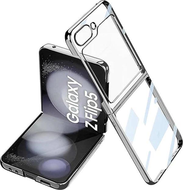 Samsung Galaxy Z Flip 5 Kılıf Fold Element Kapak - Gümüş - Image 1