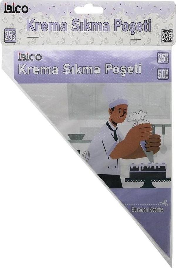 Naylon 25cm 50pcs Krema Sıkma Poşeti Torbası - Image 1
