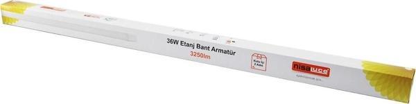 Nisaluce Eamp-082/1 2pcs 36w - 120cm Led Etanj Bant Armatür Lamba Ampul Beyaz - 6500k 3250lümen Mont - Image 1