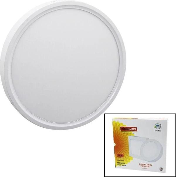 Nisaluce Epl-24sü 24w Beyaz Metal Kasa Sıva Üstü Yuvarlak Led Slim Panel 1680lm Beyaz=6500k 30.000 S - Image 1