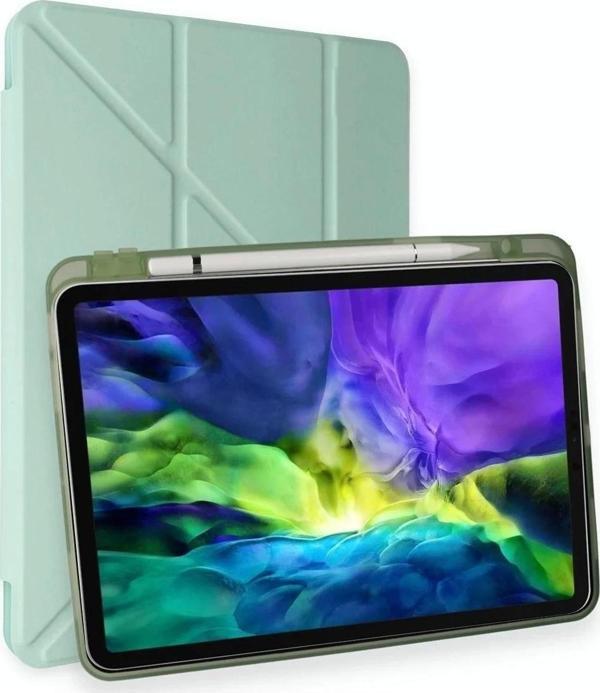 iPad Pro 11 (2024) Kılıf Kalemlikli Mars Tablet Kılıfı - Açık Yeşil - Image 1