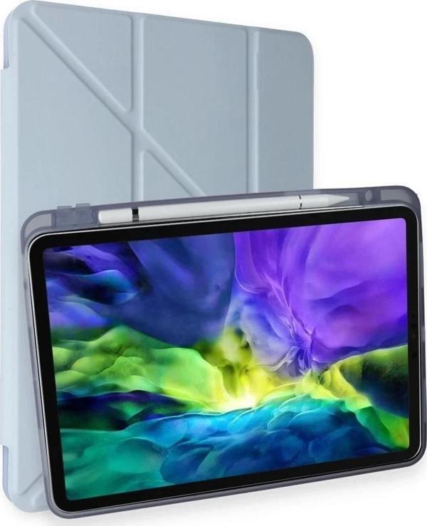 iPad Pro 11 (2024) Kılıf Kalemlikli Mars Tablet Kılıfı - Mavi - Image 1