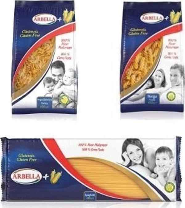 Arbella Glutensiz Makarna 3'lü Paket (arpa Şeh.+burgu+spaghetti) - Image 1
