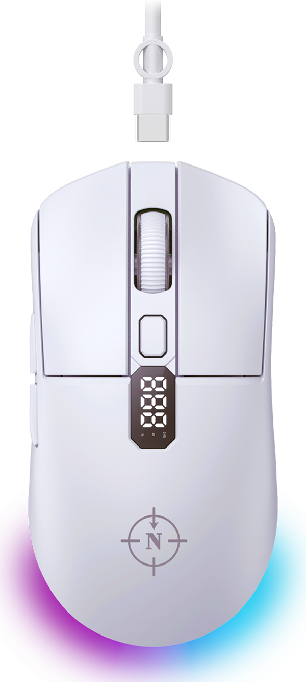 North Odin Pro Wl Beyaz 26K Dpi 750 İps 70G Ultralight Rgb Kablosuz Gaming Mouse - Image 1