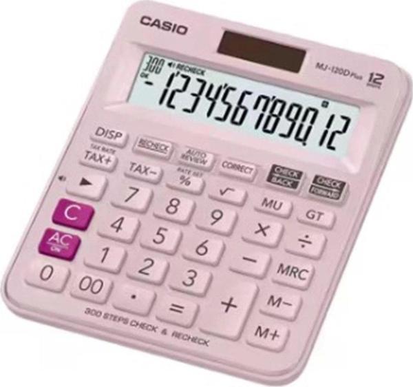 Casio Mj-120D Plus Pembe İşlem Kontrollü 12 Hane Masa Üstü Hesap Makinesi - Image 1