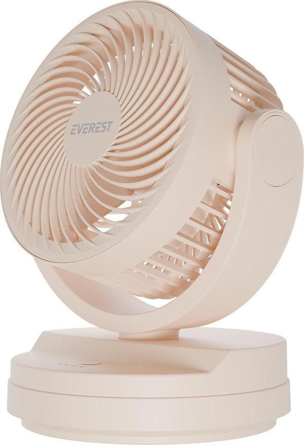Everest Efn-509 Krem- Kahve 7 İnç 3 Kademeli 2100 Rpm Hız Duvar Tıpı Ve Masaüstü Usb Fan - Image 1