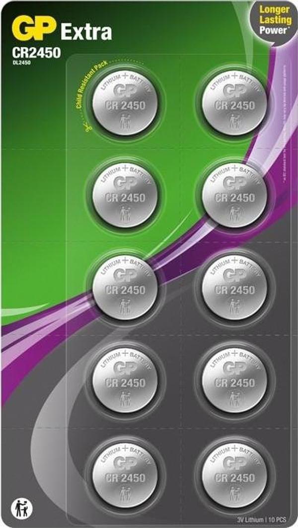 Gp Cr2450-10 3V Lityum Düğme Pil (10 Lu Paket) - Image 1