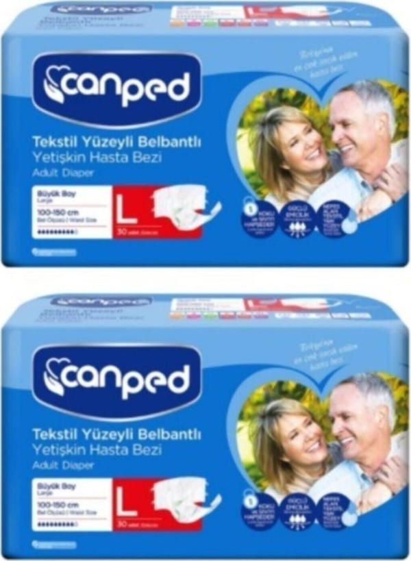 Canped Belbantlı Tekstil Yüzeyli Hasta Bezi Büyük (l) 60'lı - Image 1