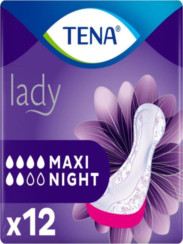 TENA Lady Maxi Night, Kadın Gece Mesane Pedi, 6 Damla, 12'li 7322541120966 - Image 1