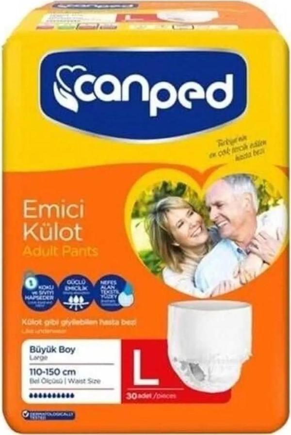 Canped Emici Külot Hasta Bezi Büyük Boy Large 30'lu 1 Paket - Image 1