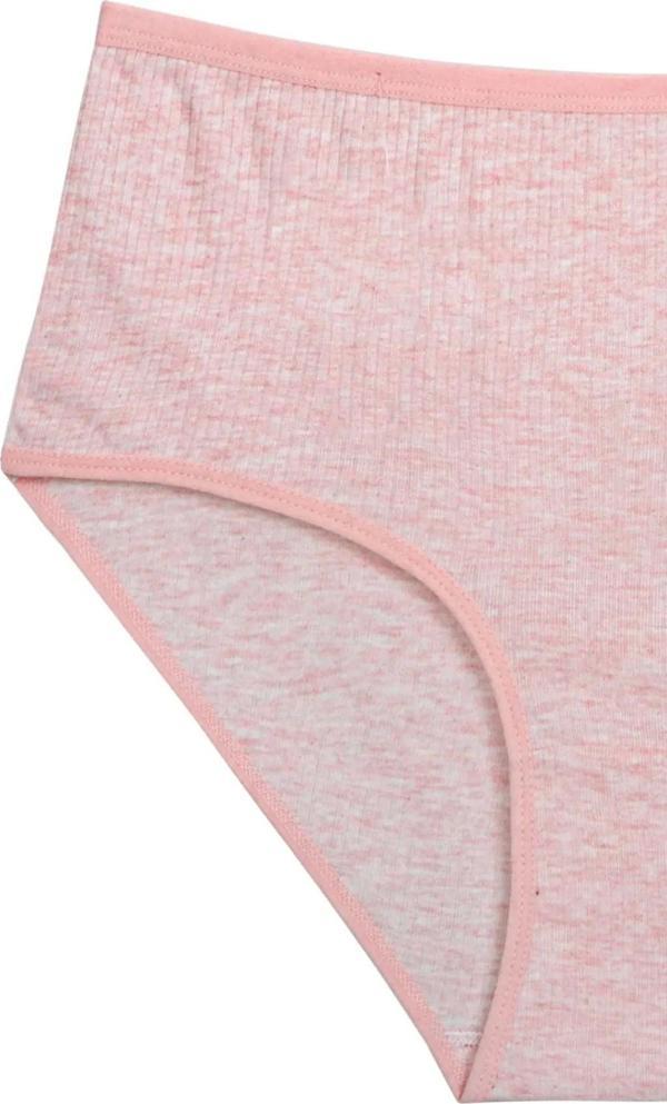 4'lü Yeni Seri Renkli Yüksek Bel Fitilli Ribana Bato Külot Pembe - Image 1