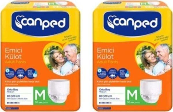 Canped Emici Külot Hasta Bezi Orta Boy (m) 30'lu 2 Paket 60 Adet - Image 1