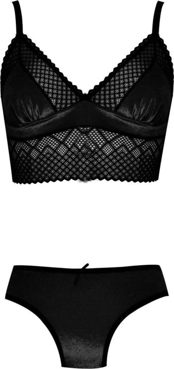 Bralet Sütyen Takım Kadife Dantelli Desteksiz Balensiz Koza 80263 - Image 1