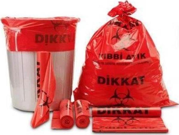3 Rulo Toplam 30 adet Jumbo boy 80x110cm Tıbbi Atık Çöp Poşeti 800gr Kalın - Image 1