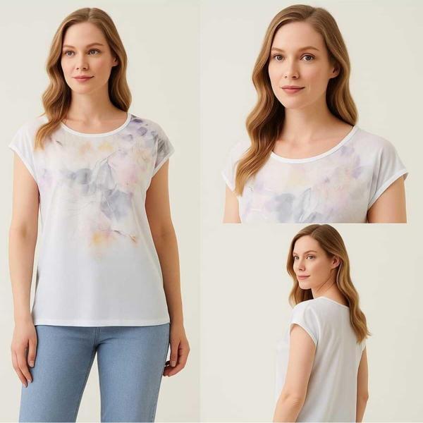 Moda Kadın Kısa Kollu Bluz - Image 1