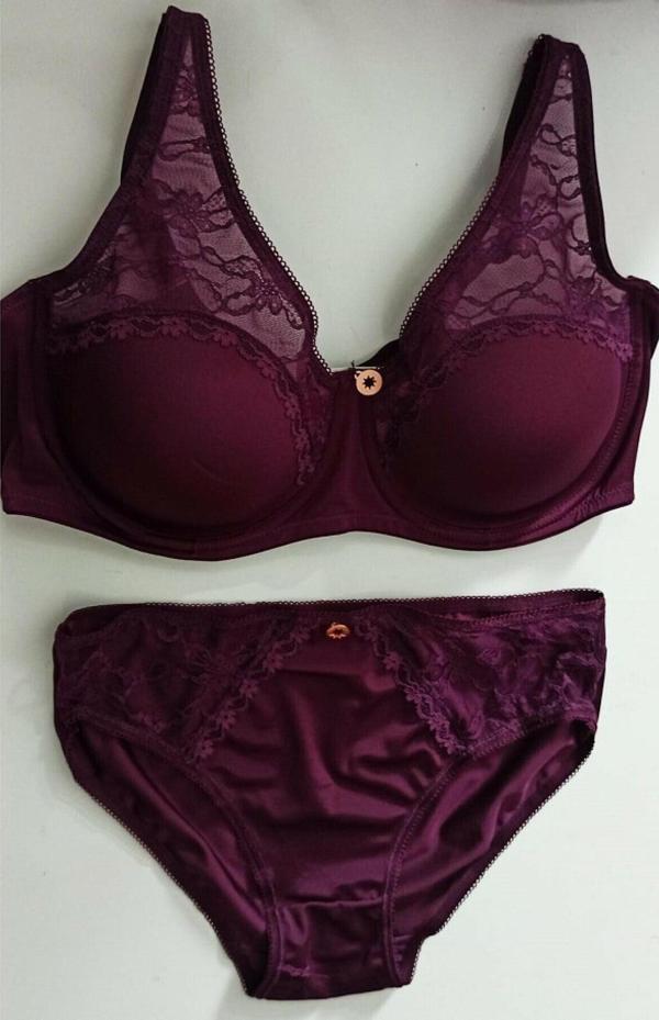 Le Jardin 5035-B Desteksiz-Balenli Soft Kaplı Dantel Geniş Askı Sütyen Takımı - Image 1