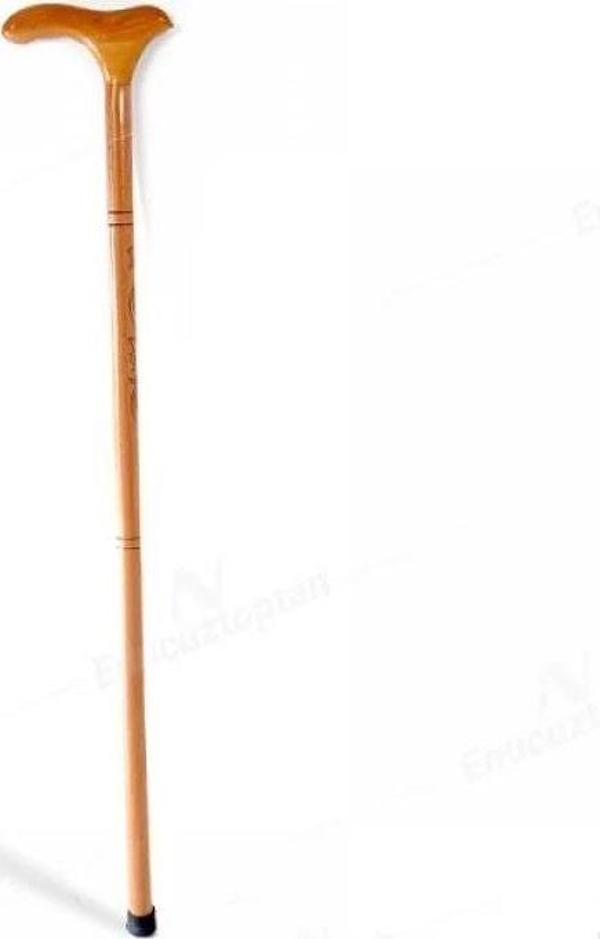 Kiraz Ağacından 92 cm Baston Ahşap Vernikli Asa Yaşam Boyu Garantilidir - Image 1