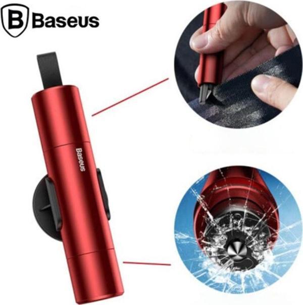 Baseus Araç Pencere Camı Ve Emniyet Kemeri Kesici Sharp Tool Safety Hammer - Image 1