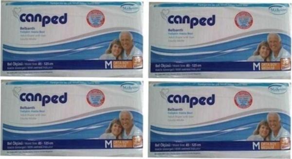 Canped Hasta Bezi Polietilenli Bel Bantlı Orta Boy 120 Li Pk (4pk*30) - Image 1