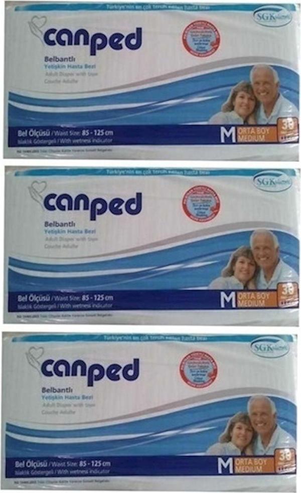 Canped Hasta Bezi Polietilenli Bel Bantlı Orta Boy 90 Lı Pk (3Pk*30) - Image 1